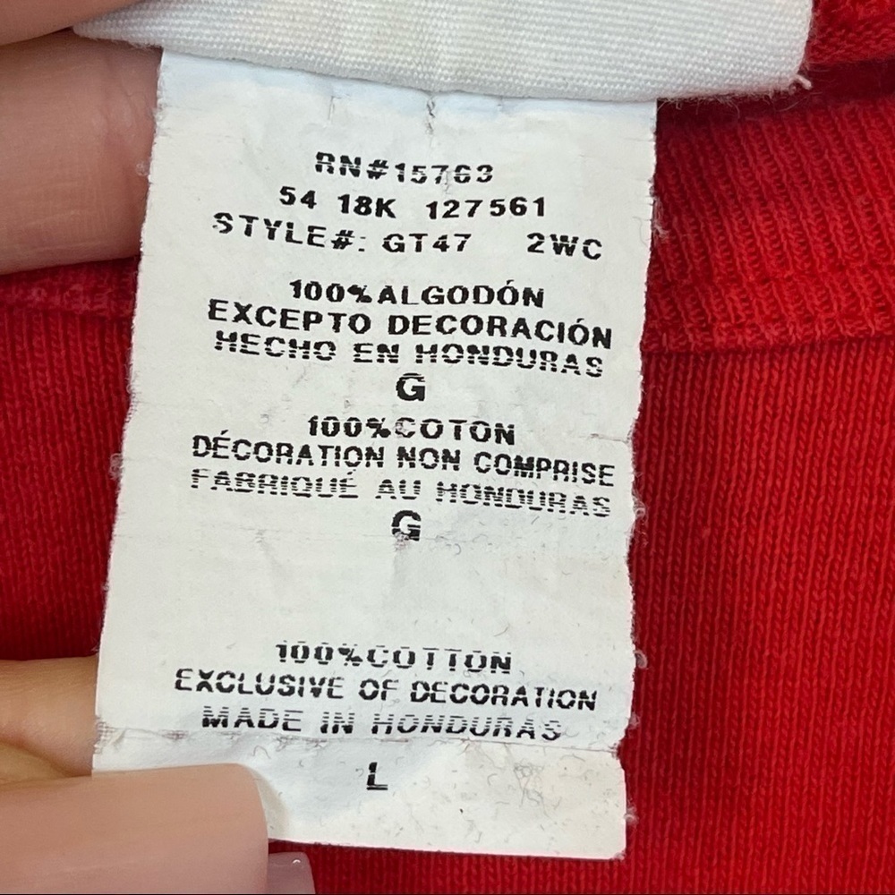 Champion Heritage C Patch Red Long Sleeve Crewneck Top Size Large Men - Picture 11 of 12